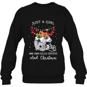 Just A Girl Who Loves Dallas Cowboys And Christmas Gift Shirt