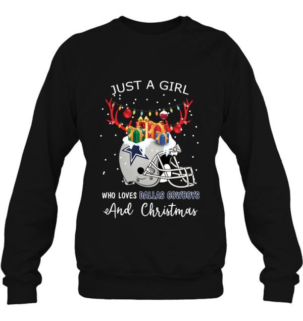 Just A Girl Who Loves Dallas Cowboys And Christmas Gift Shirt