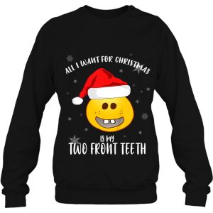Kids All I Want Is My Two Front Teeth Christmas Shirt Gifts For