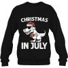 Kids Christmas In July Boys Toddler Trex Dinosaur Sweatshirt