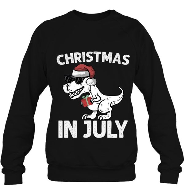 Kids Christmas In July Boys Toddler Trex Dinosaur Sweatshirt