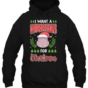 Kids I Want A Hippopotamus For Christmas Hoodie Xmas Girls Boys