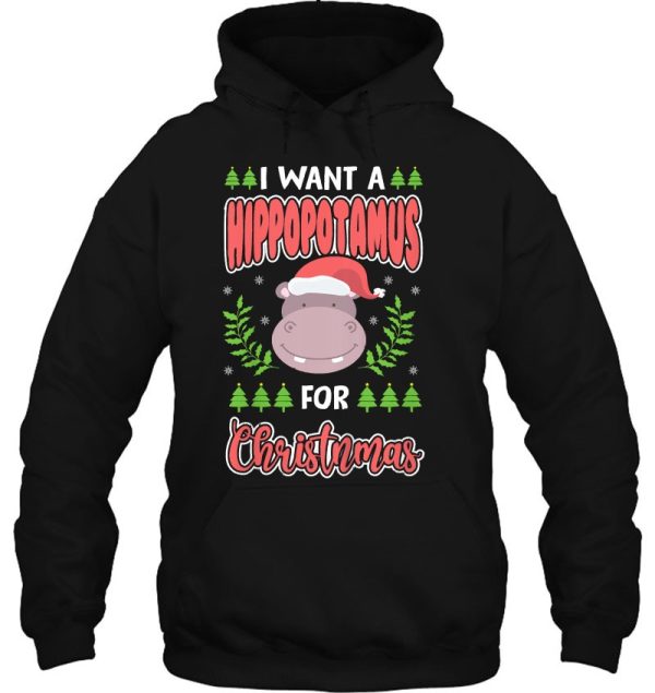 Kids I Want A Hippopotamus For Christmas Hoodie Xmas Girls Boys