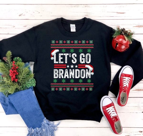 Lets Go Brandon FJB Joe Biden Chant Christmas Sweatshirt