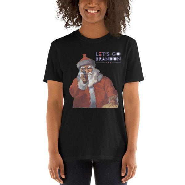 Lets Go Brandon Santa Gun Christmas Unisex T-Shirt