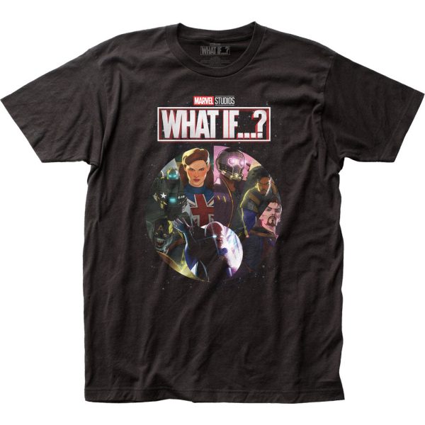 Marvel Studios What If… What If Circle Collage Mens T Shirt Black