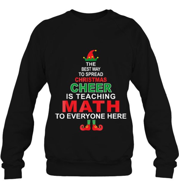Math Teacher Christmas Shirt Elf Cheer
