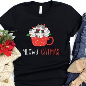 Meowy Catmas Funny Cat Christmas Shirt Gift For Lover
