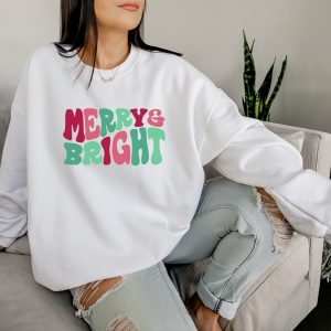 Merry And Bright Christmas Sweatshirt Comfort Colors