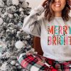 Merry And Bright Leopard Print Womens Christmas Sweatshirt