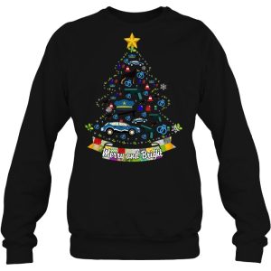 Merry And Bright Police Officer Christmas Tree Sweatshirt