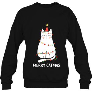 Merry Catmas Christmas Pajamas Lights Gift Sweatshirt