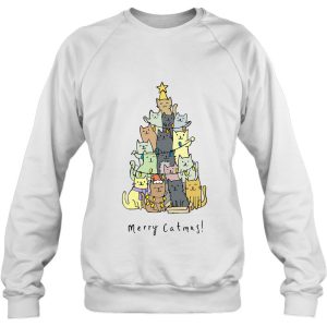 Merry Catmas Funny Cats Christmas Tree Xmas Gift Sweatshirt