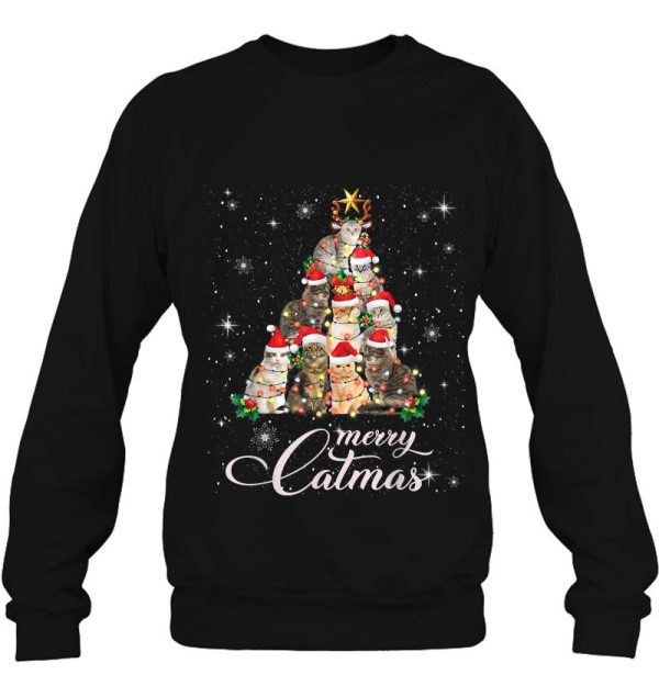 Merry Catmas Xmas Gift For Cat Lover Funny Christmas Sweatshirt