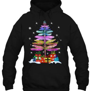 Merry Christmas Insect Lover Xmas Dragonfly Tree Hoodie Shirts