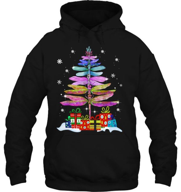Merry Christmas Insect Lover Xmas Dragonfly Tree Hoodie Shirts