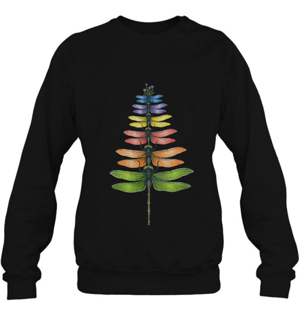 Merry Christmas Insect Lover Xmas Dragonfly Tree Sweatshirt