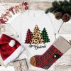 Merry Christmas Plaid Leopard Tree Shirt