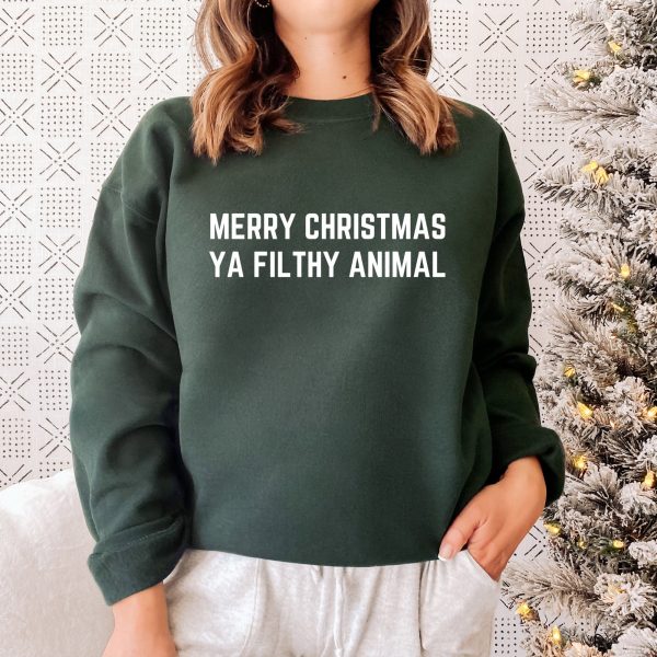 Merry Christmas Ya Filthy Animal Crewneck Sweatshirt