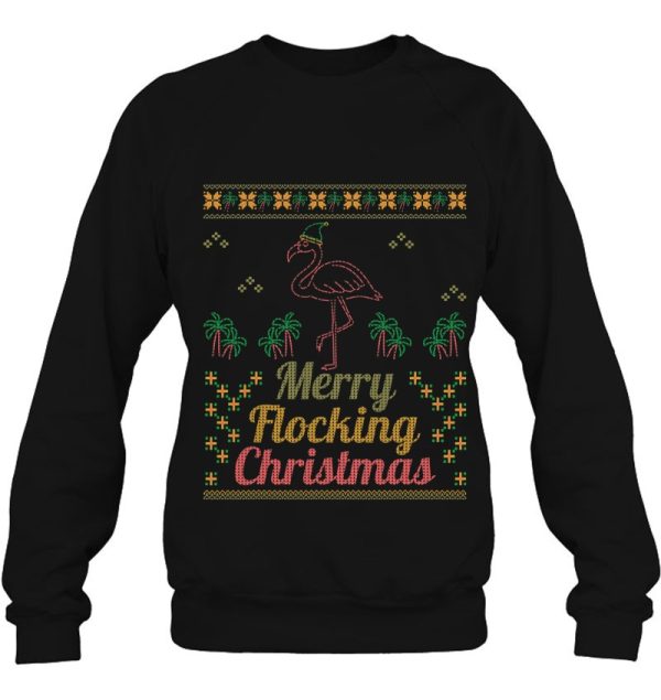 Merry Flocking Christmas Flamingo Ugly Sweater Sweatshirt