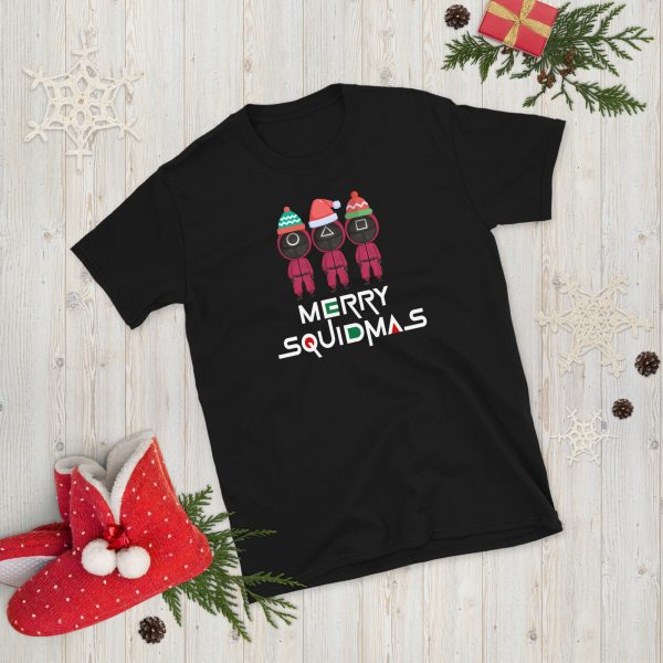 Merry Squidmas Circle Triangle Square Squid Game Inspired Christmas Tshirt