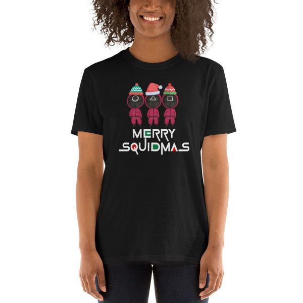 Merry Squidmas Circle Triangle Square Squid Game Inspired Christmas Tshirt