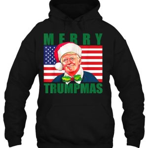 Merry Trumpmas Trump Santa Hat Christmas Hoodie Shirt