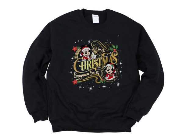 Mickey And Minnie Disney Christmas Shirt Womens