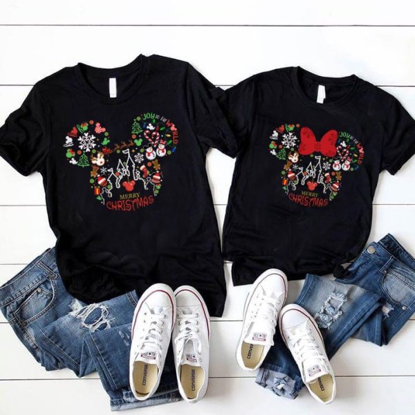 Mickey &amp Minnie Christmas Disney Couple Sweatshirt