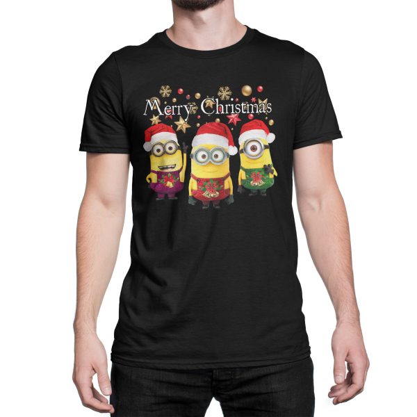 Minions Merry Christmas Funny Men T-shirt