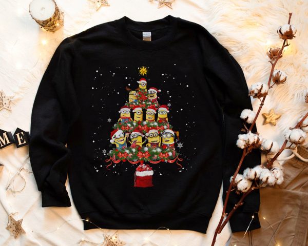 Minions Santa Hat Xmas Tree Christmas Gift Sweatshirt