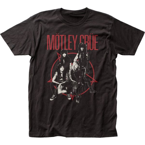 Motley Crue Group Mens T Shirt Black