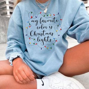 My Favorite Color Is Christmas Lights Crewneck Sweatshirt For Men Women