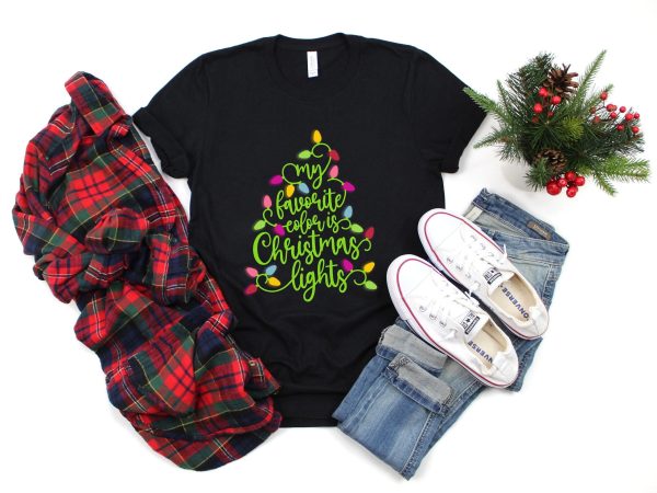 My Favorite Color Is Christmas Lights Shirt Girlfriend Gift