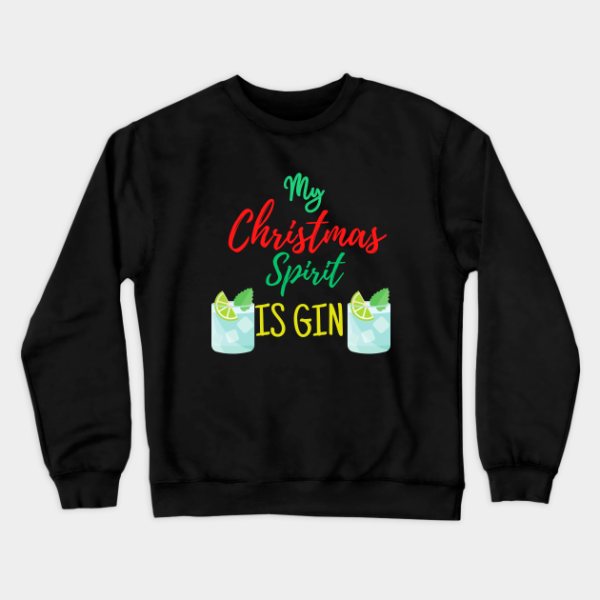 My Hallmark Christmas Spirit Is Gin Lover Glue Gift Sweatshirt