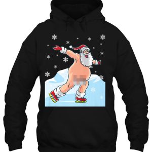 Naked Santa Claus Ice Skating Nude Ugly Christmas Sweater Premium Hoodie