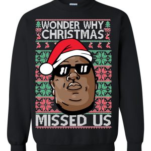 Notorious B.I.G. Wonder Why Christmas Missed Us Ugly Sweatshirt