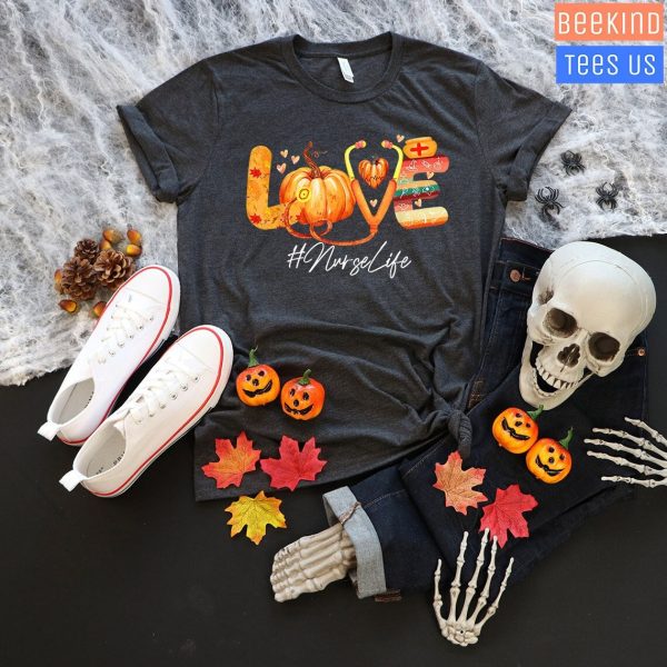 Nurse Life Halloween Love Pumpkin Gift Shirt