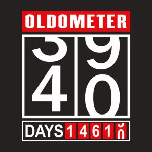 Oldometer 40th birthday - T-shirt 1 Oldometer 40th birthday T shirt 2