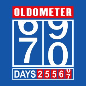 Oldometer 70th birthday - T-shirt 1 Oldometer 70th birthday T shirt 2