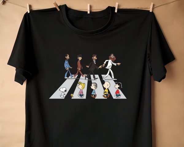 Peanuts In Abbey Road The Beatles Mashup Snoopy Charlie Brown Shirt