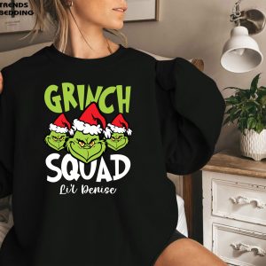Personalized Grinch Squad Christmas Family Sweatshirt Custom Name