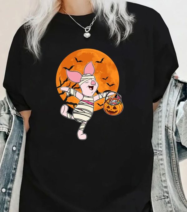 Piglet Mummy Pumpkin Winnie The Pooh Halloween Shirt