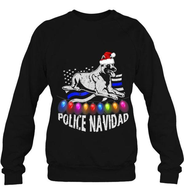 Police Christmas Navidad Shirt For Law Enforcement Malinois Sweatshirt