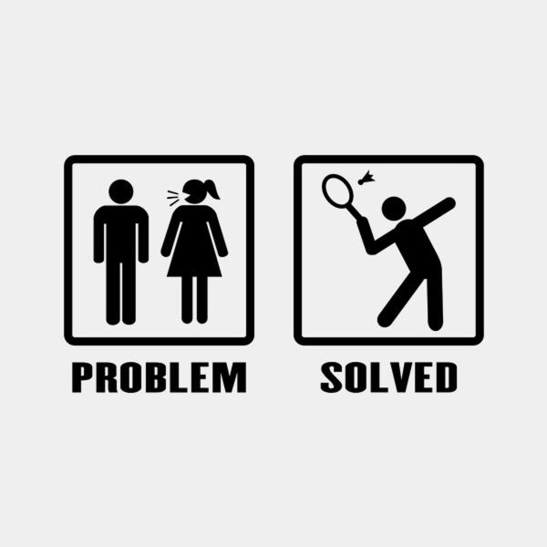 Problem – Solved (Badminton) – T-shirt