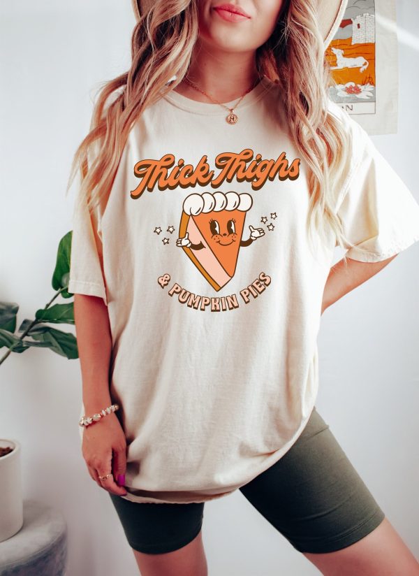 Retro Halloween Thick Thighs And Pumpkin Pies Vintage Shirt