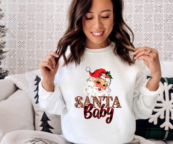 Santa Baby Merry And Bright Crewneck Sweatshirt