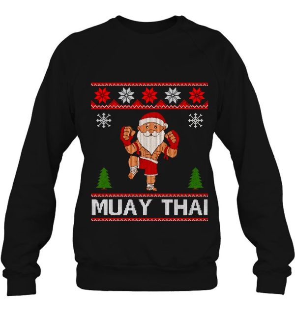 Santa Claus Muay Thai Training Christmas Ugly Sweatshirt