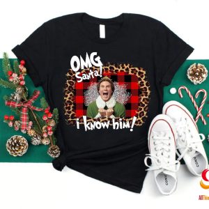 Santa OMG I Know Him Elf Christmas Sweatshirt Best Gift