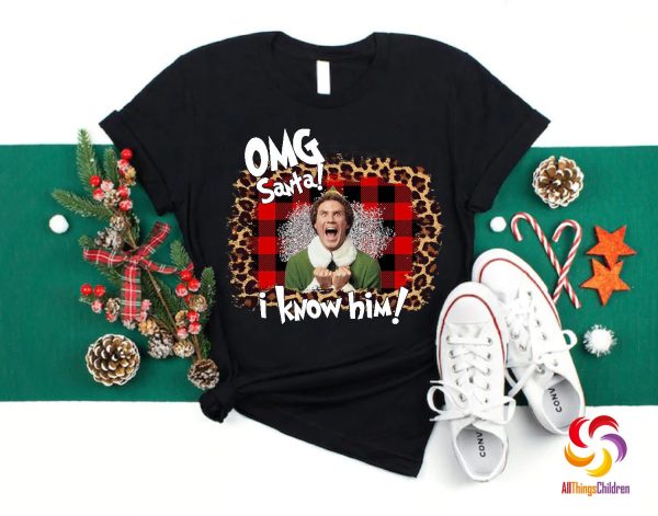 Santa OMG I Know Him Elf Christmas Sweatshirt Best Gift